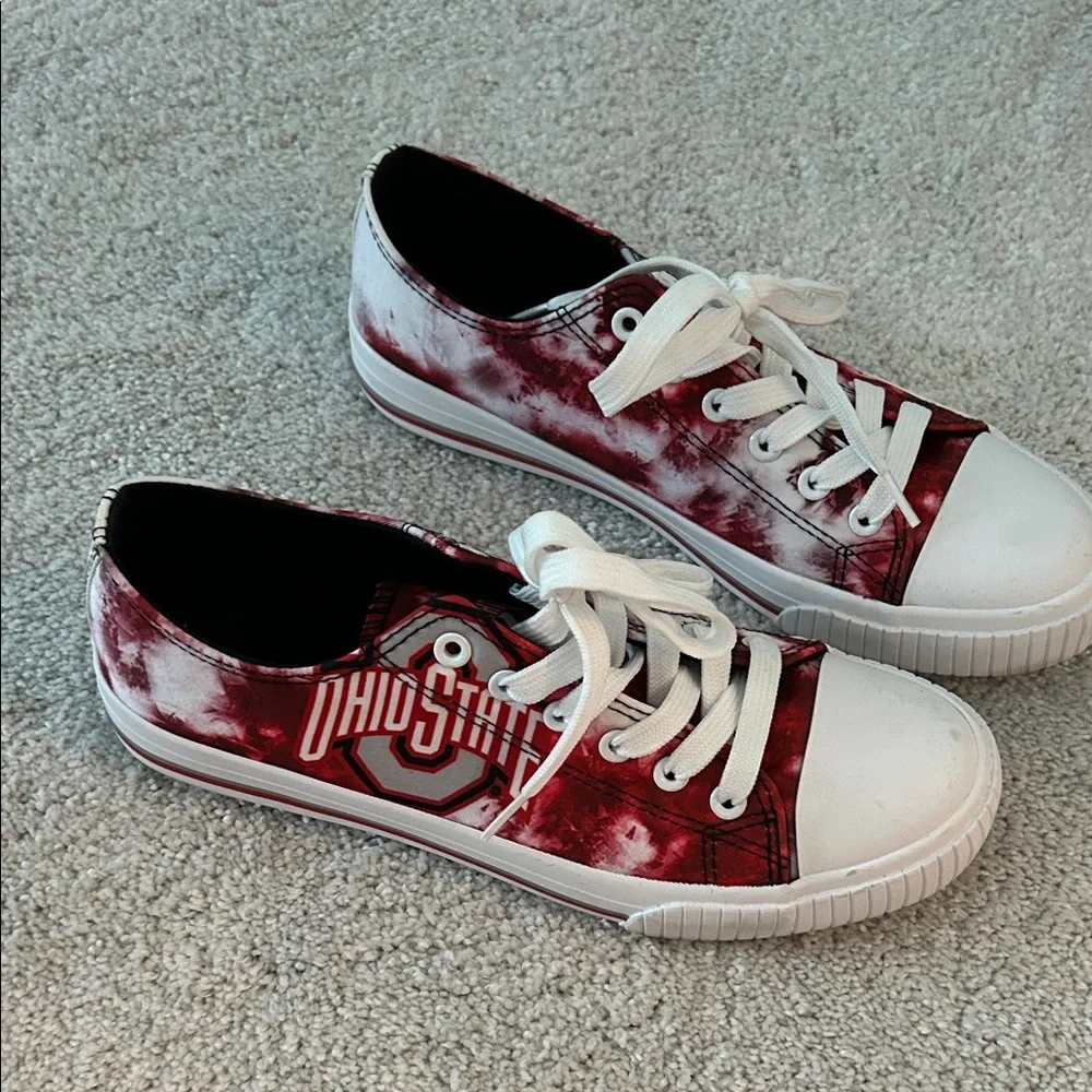 Ohio State Women's Red and White Sneakers - Picture 3 of 5